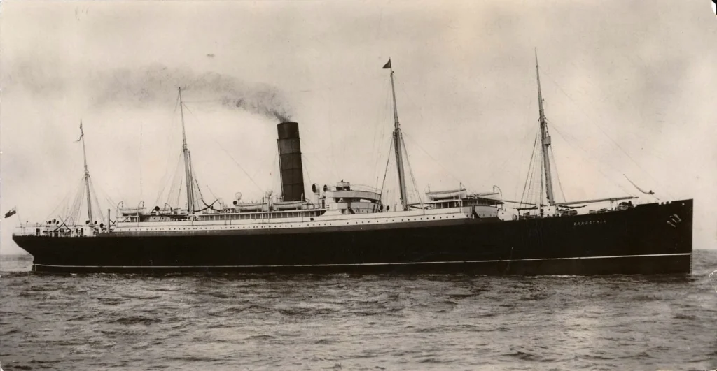 Historic broadside photograph of RMS Carpathia